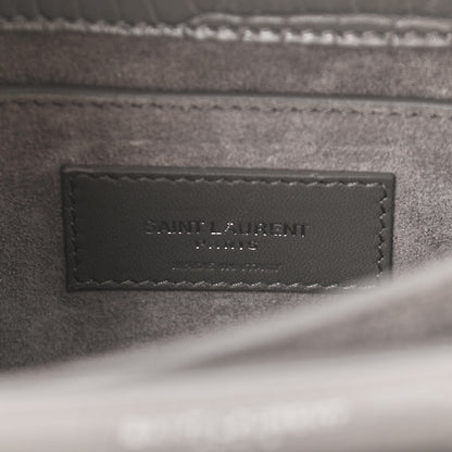 Saint Laurent Calfskin Crocodile Embossed Medium Monogram Sunset Fog 6 of 9