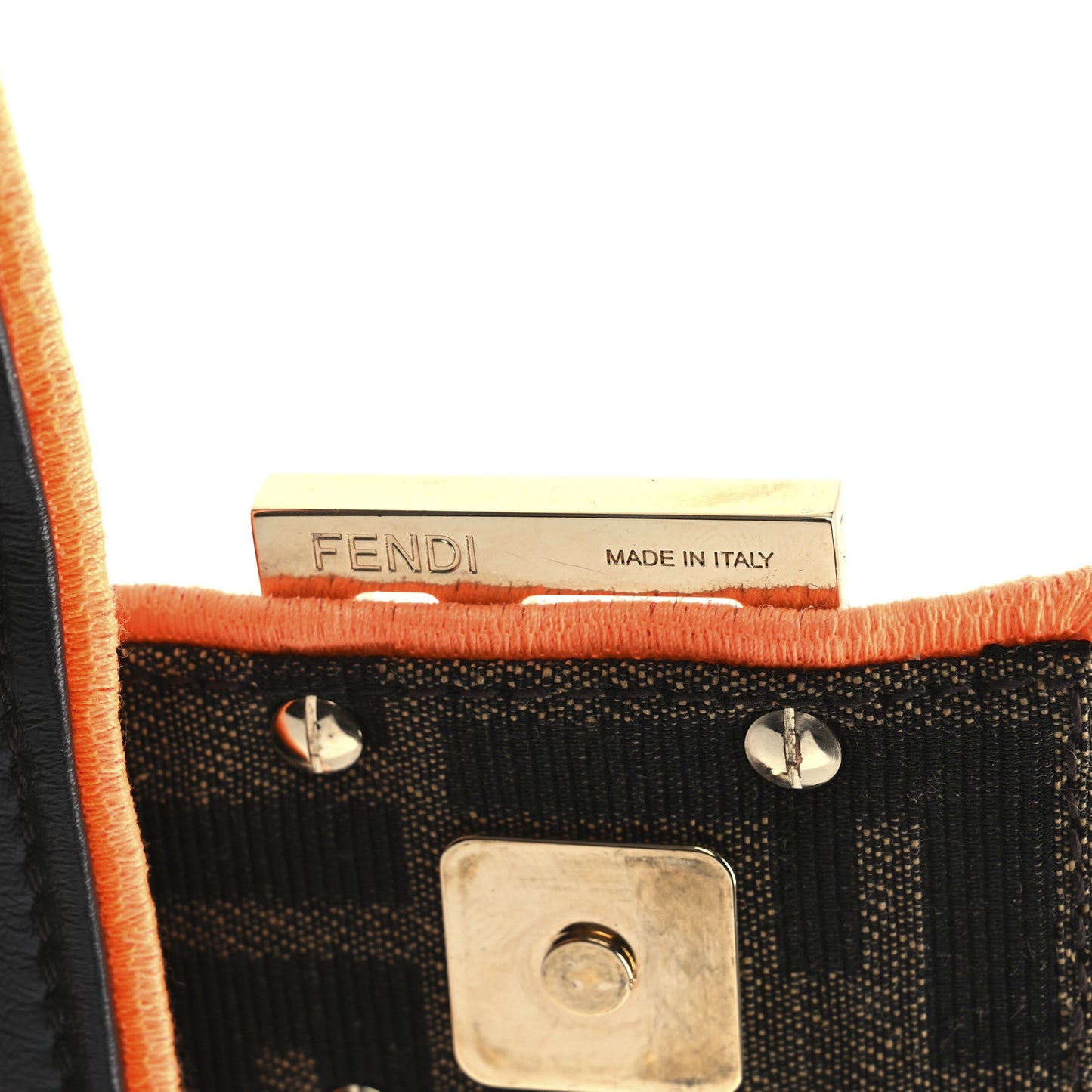 Fabric Jacquard FF 1974 Plant Embroidered Baguette Tobacco Moro Orange