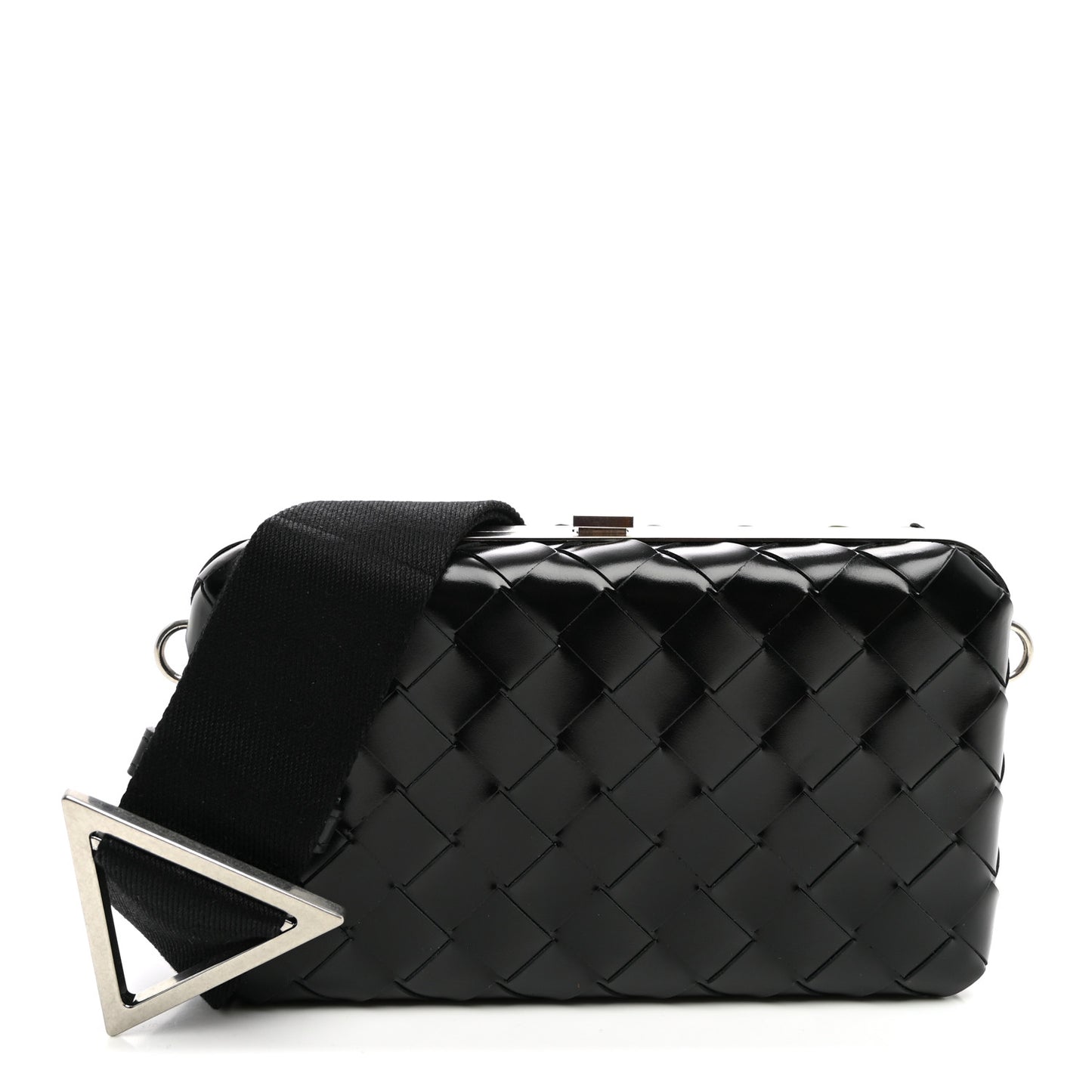 Spazzolato Intrecciato Mens Crossbody Messenger Case Black