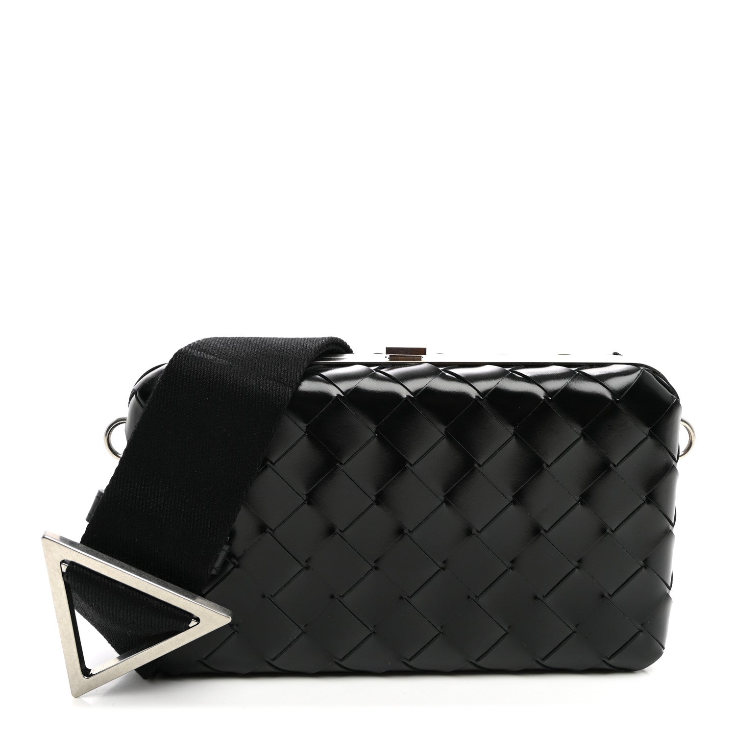 Bottega Veneta Spazzolato Intrecciato Mens Crossbody Messenger Case Black 1 of 9