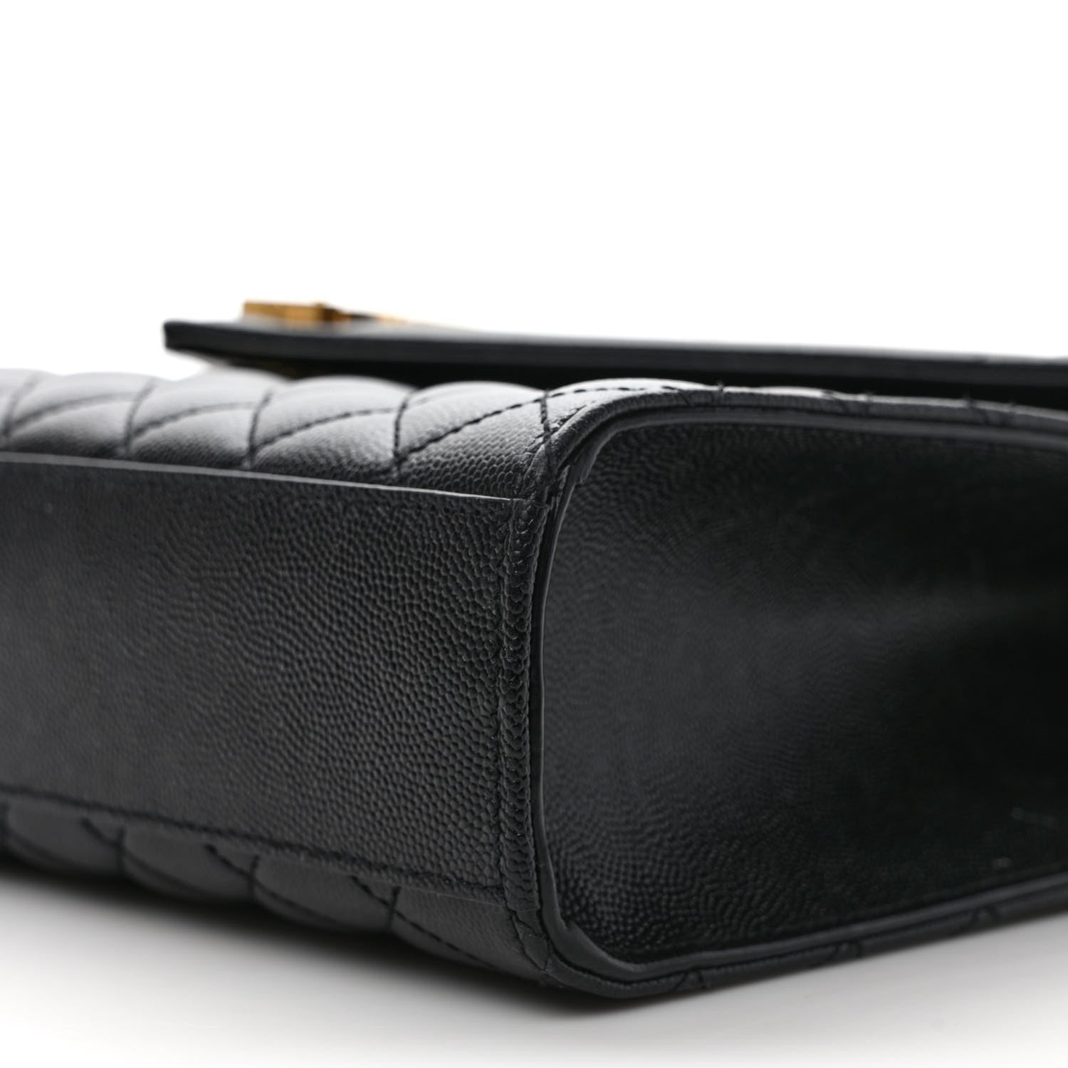 Saint Laurent Grain De Poudre Textured Mixed Matelasse Large Triquilt Monogram Satchel Black 8 of 9