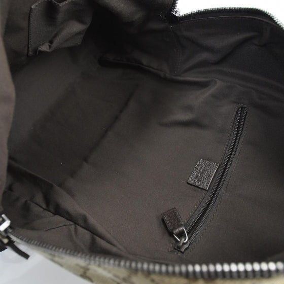 GG Monogram Web Medium Classic Backpack Brown