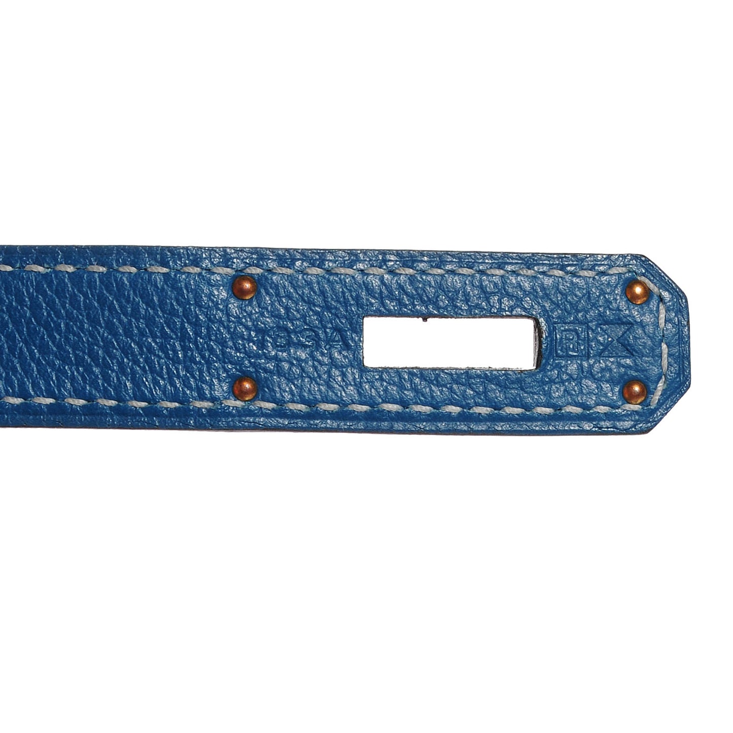 Veau Doblis Evergrain Grizzly Birkin 35 Bleu de Galice Ciel