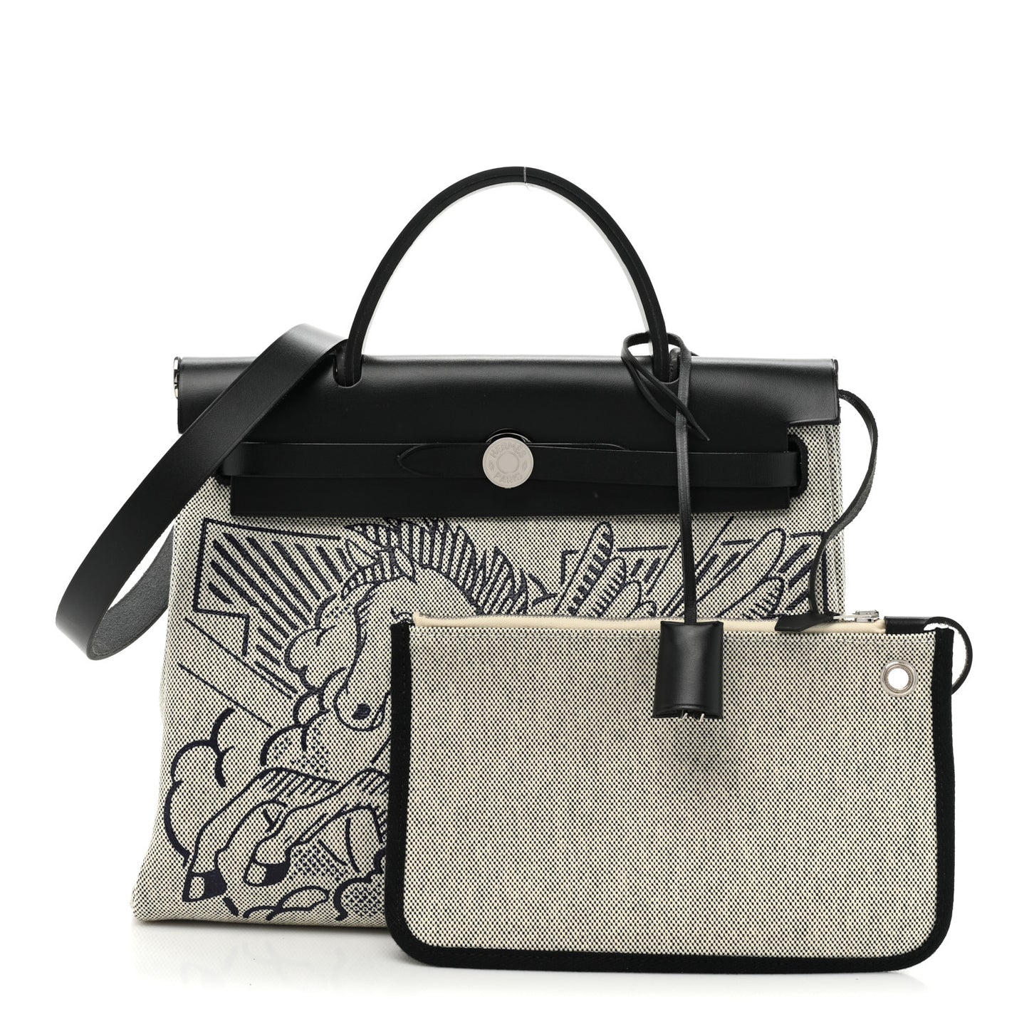 Vache Hunter Toile H Pegase Pop Herbag Zip Retourne 31 PM Bleu Indigo Ecru Black