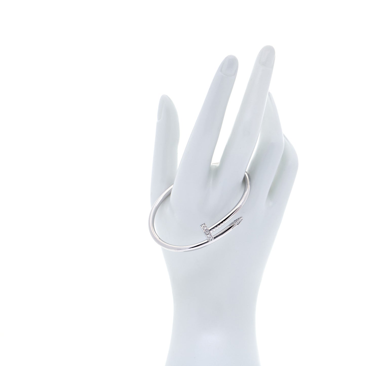 18K White Gold Diamond Juste Un Clou Bracelet 17