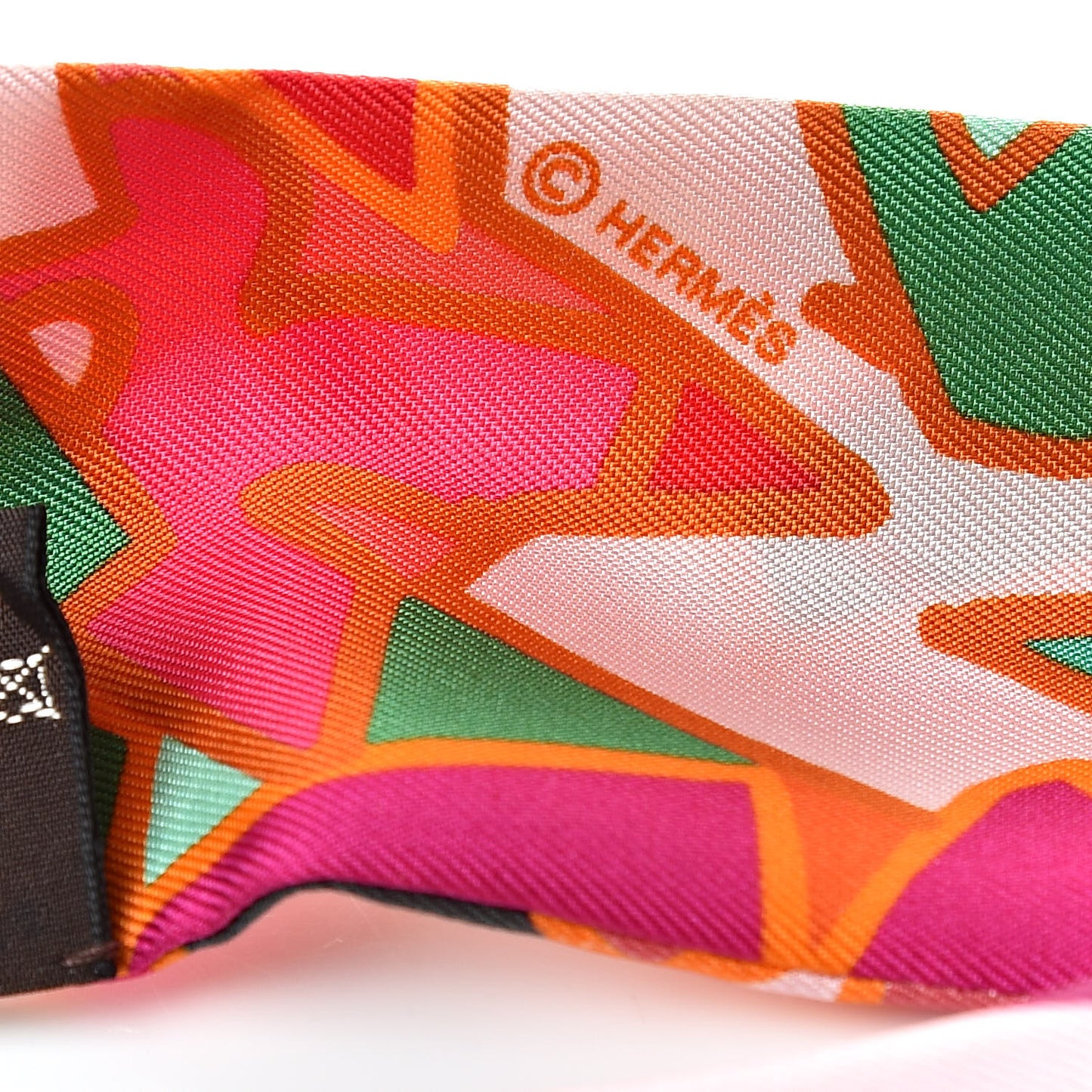 Silk Graff Graffiti Twilly Fuchsia Orange Vert