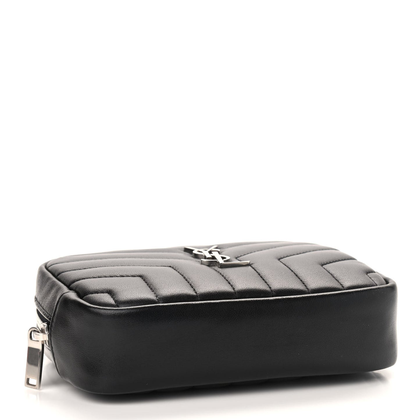 Lambskin Y Quilted Monogram Loulou Cosmetic Case Black