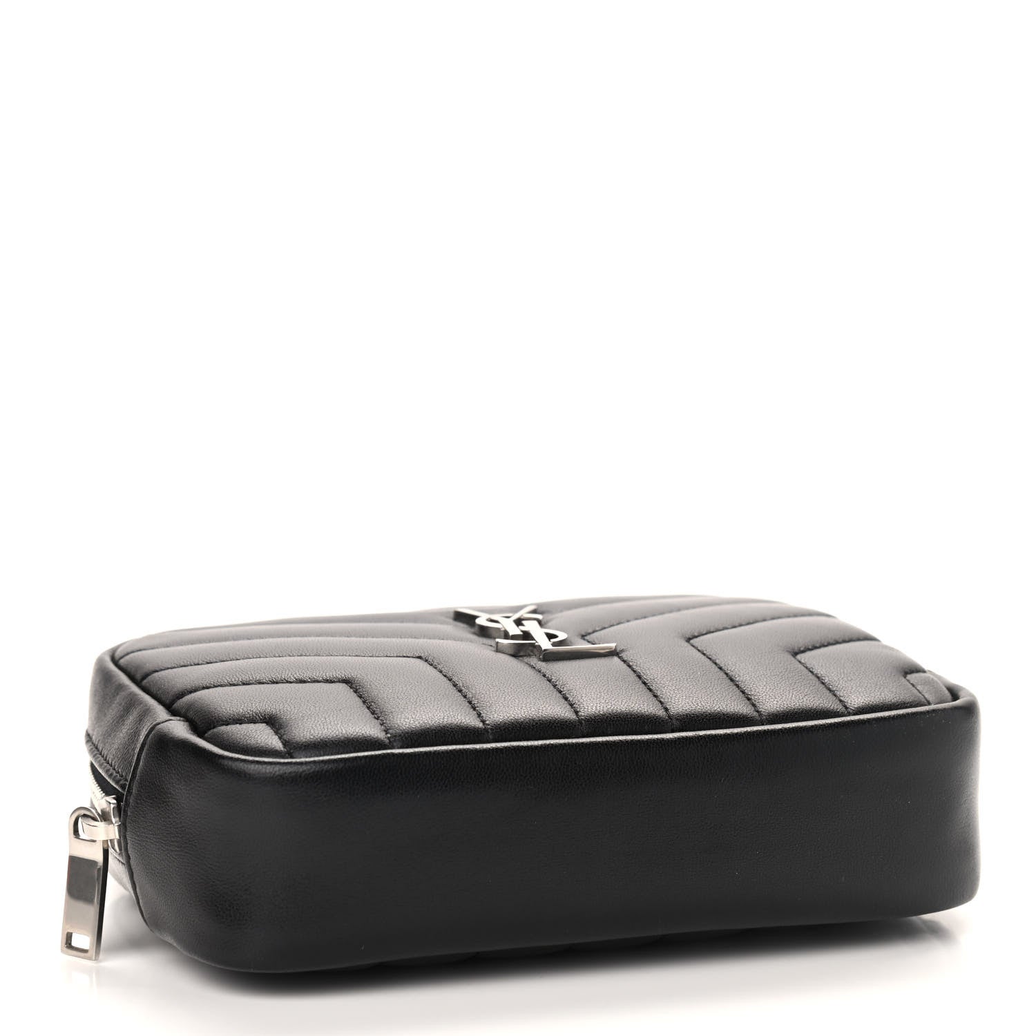 Saint Laurent Lambskin Y Quilted Monogram Loulou Cosmetic Case Black 4 of 8