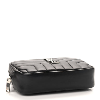 Saint Laurent Lambskin Y Quilted Monogram Loulou Cosmetic Case Black 4 of 8