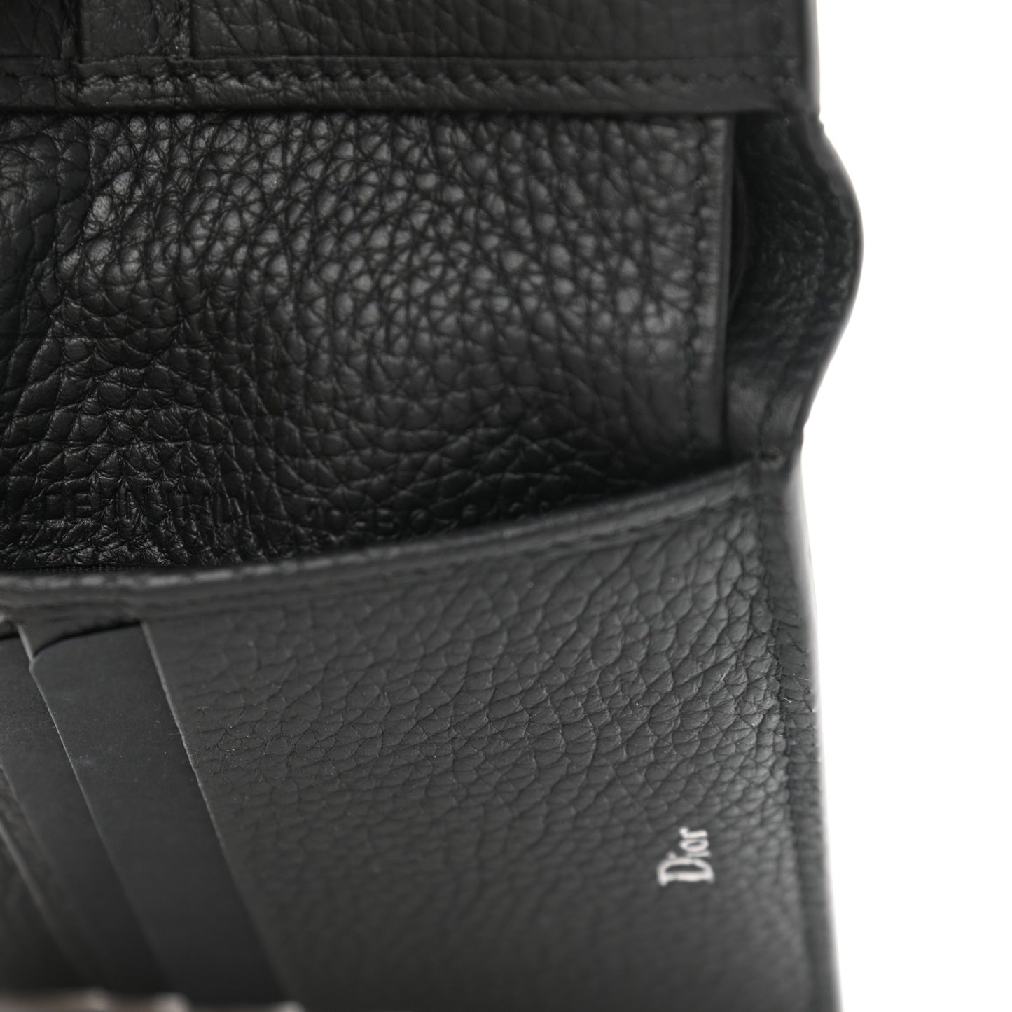 Grained Calfskin Wallet Blue Black