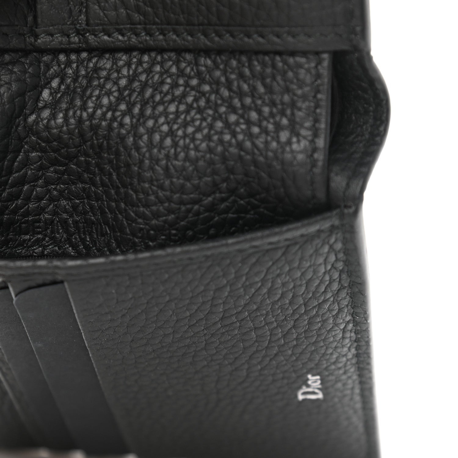 Christian Dior Grained Calfskin Wallet Blue Black 7 of 8