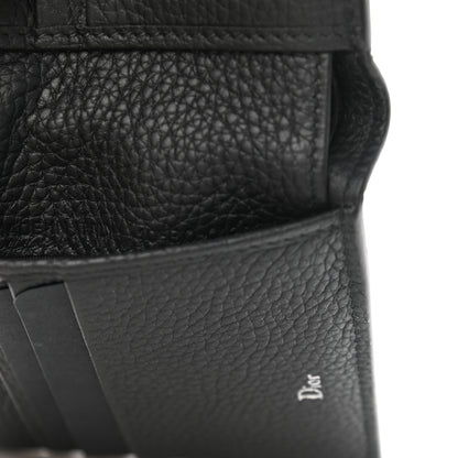 Christian Dior Grained Calfskin Wallet Blue Black 7 of 8