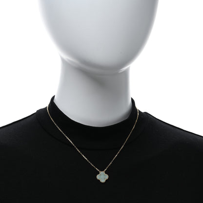Van Cleef & Arpels 18K Yellow Gold Malachite Vintage Alhambra Pendant Necklace 3 of 4