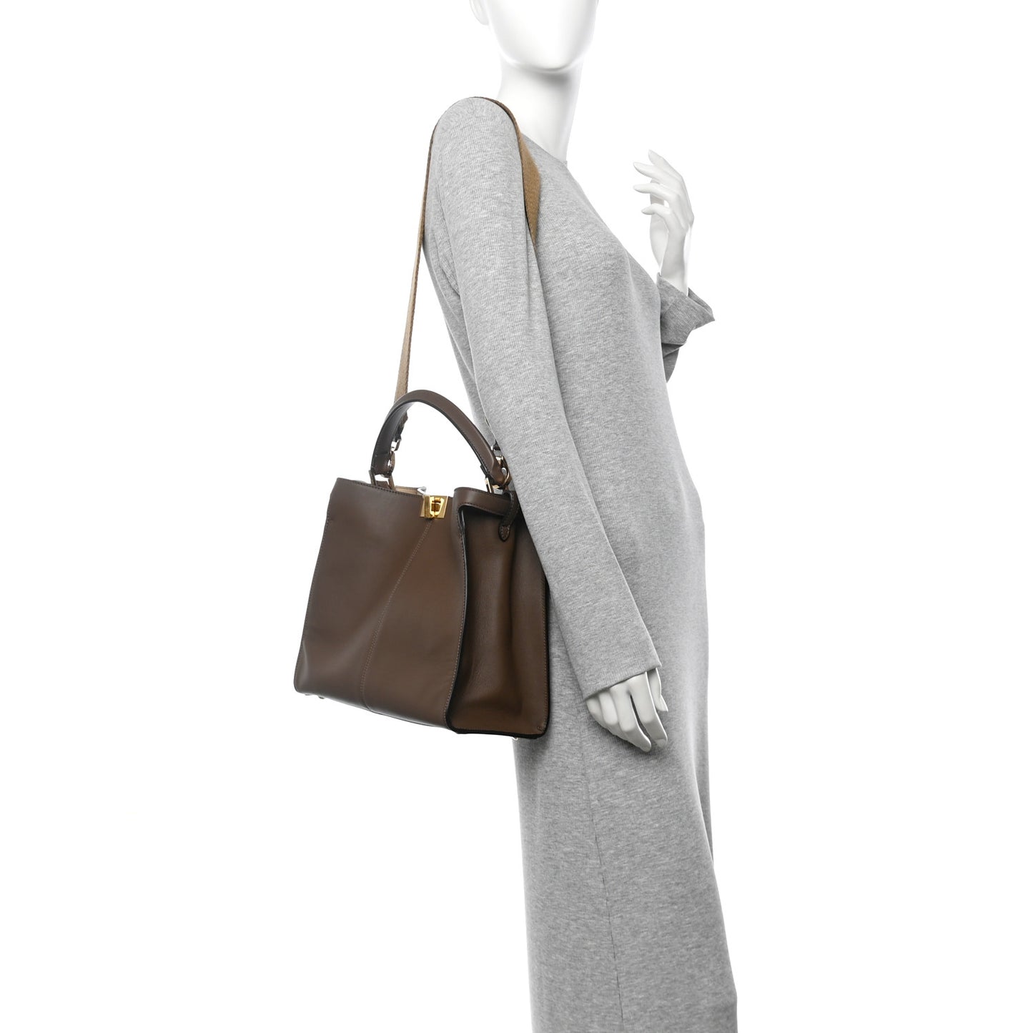 Vitello Seta Glazed Fabric FF 1974 Medium Peekaboo X-Lite Maya Mogano Panna Maya Mogano Panna