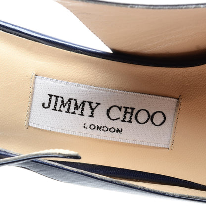 Jimmy Choo Kid Forever Slingback Pumps 38 Navy 9 of 11