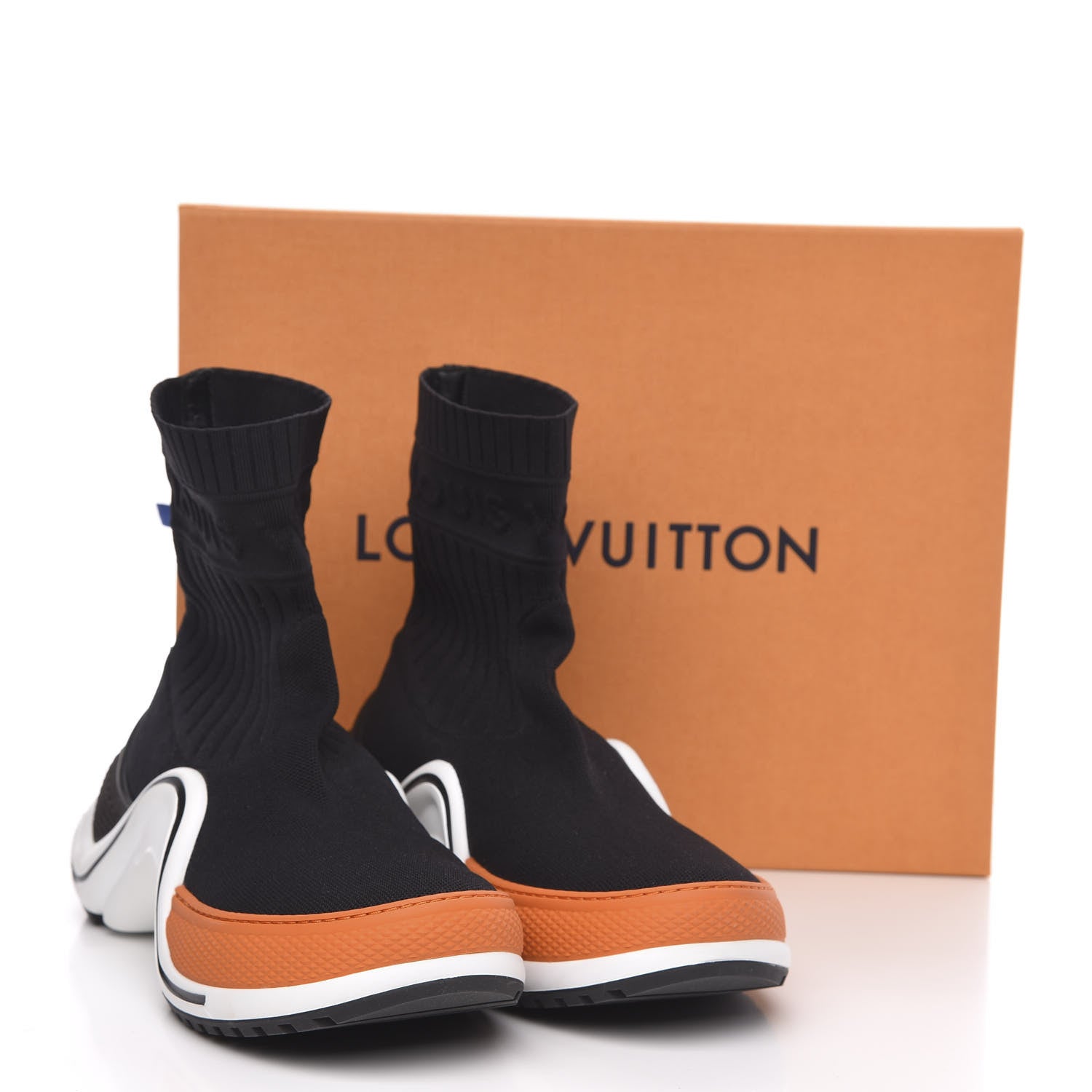 Louis Vuitton Stretch Textile LV Archlight Sneaker Boots 40 Black Orange 8 of 8