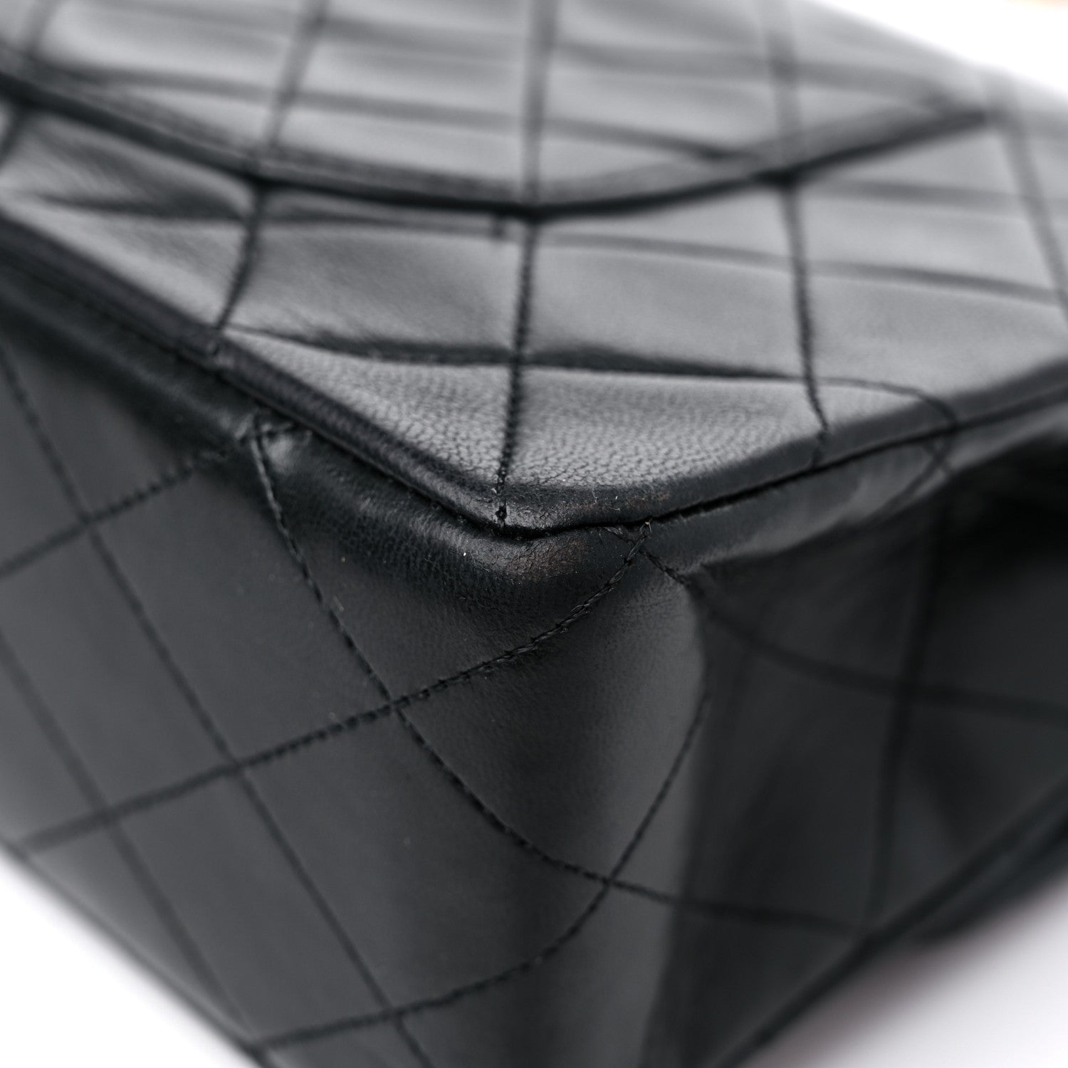 Chanel Lambskin Quilted Medium Double Flap Black 12 of 18