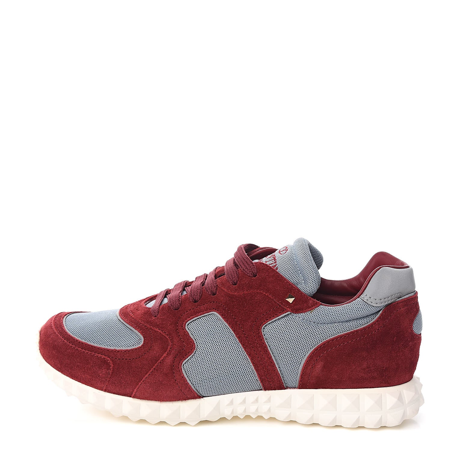 Valentino Garavani Suede Mesh Mens Soul AM Sneakers 40 Grey Sky Red 1 of 9
