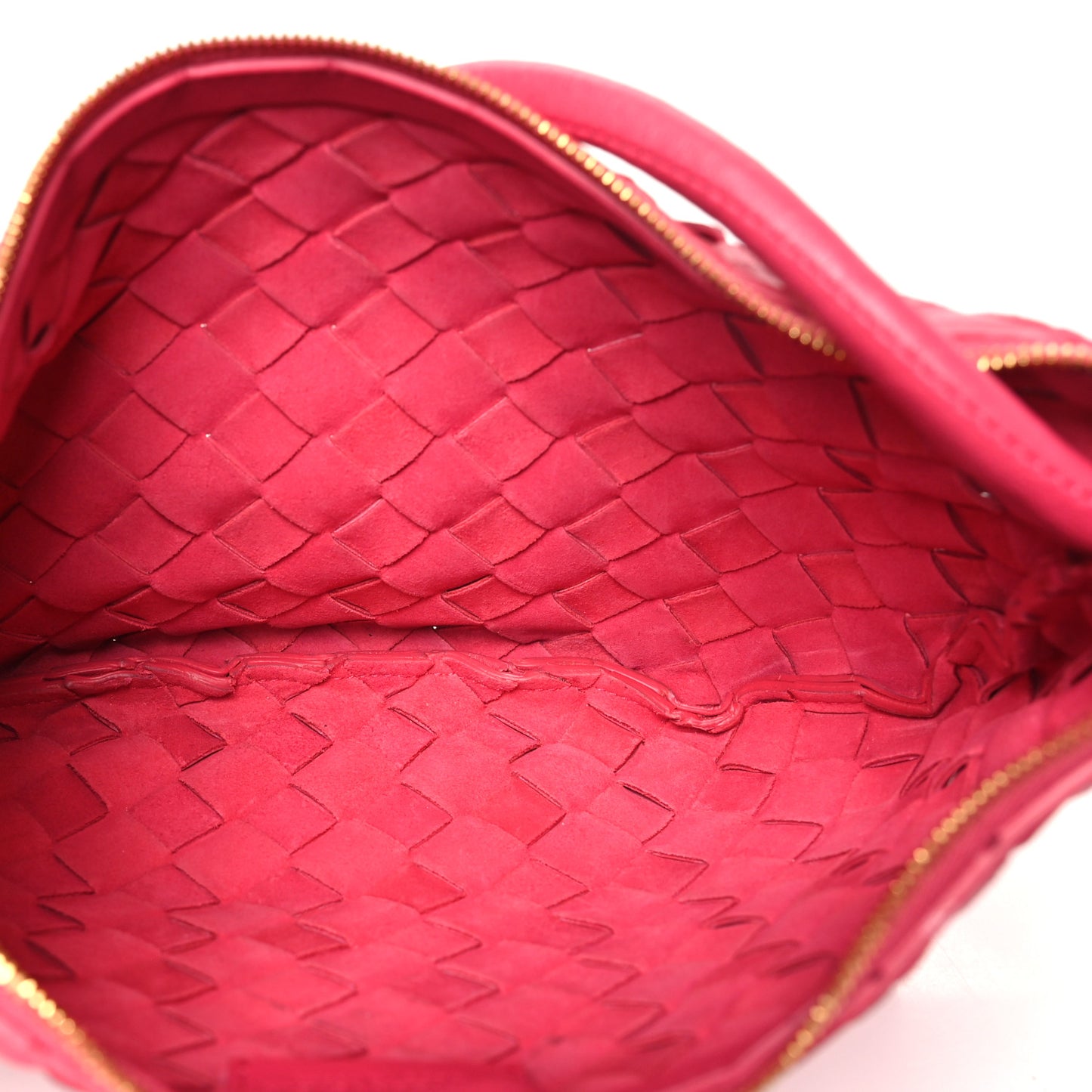 Nappa Intrecciato Small Turn Pouch Cranberry