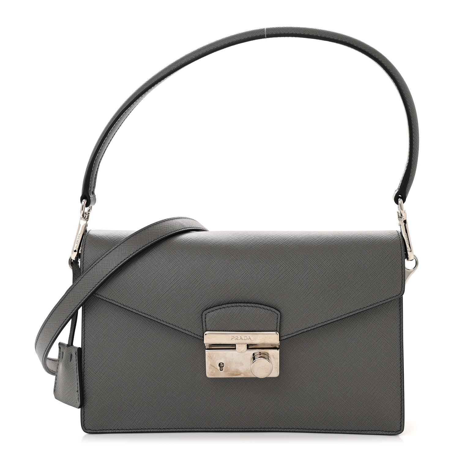 Prada Saffiano Sound Crossbody Bag Marmo 1 of 9