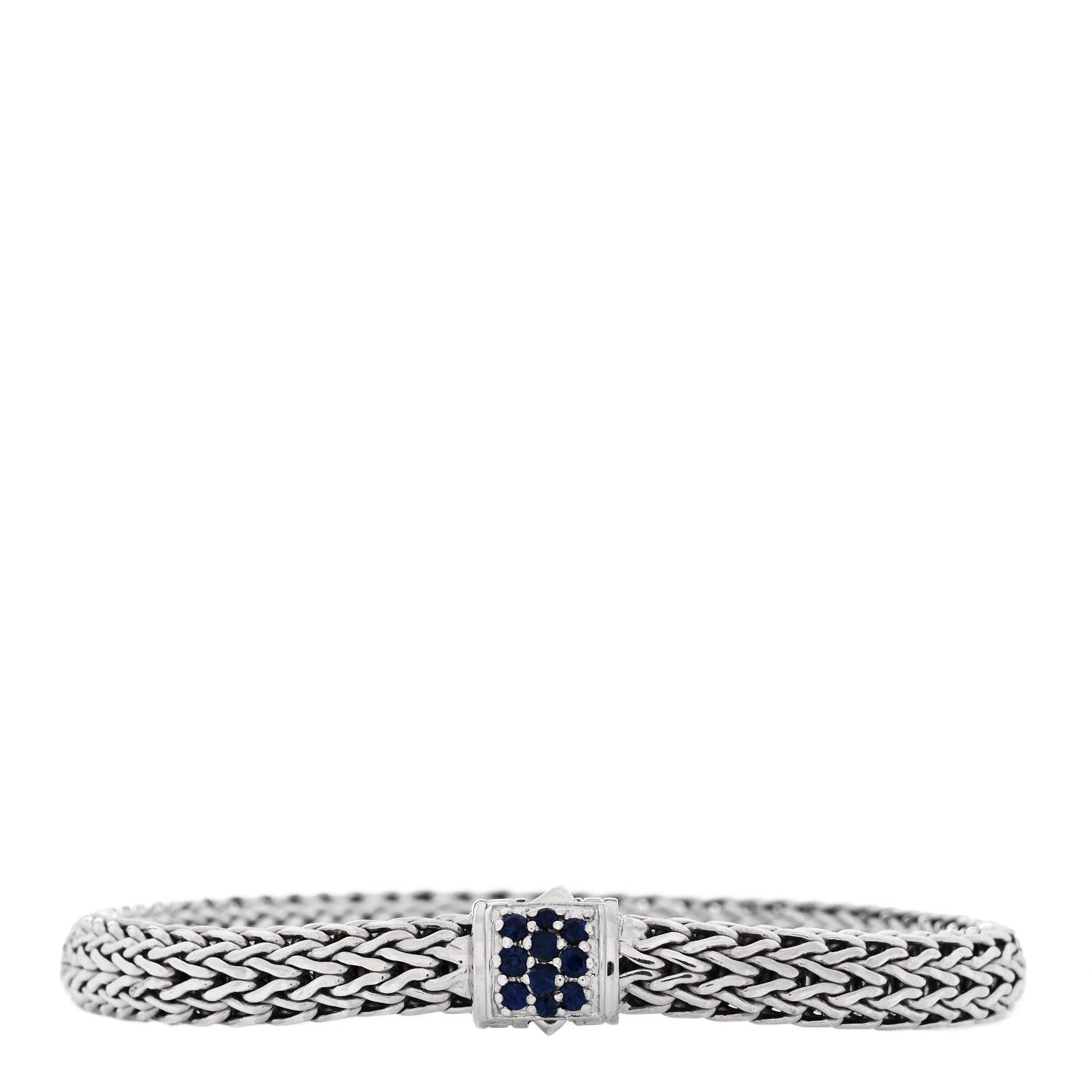 John Hardy Sterling Silver Blue Sapphire 5mm Classic Chain Bracelet 1 of 4