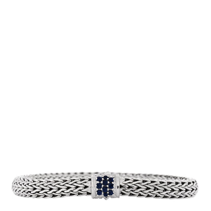 John Hardy Sterling Silver Blue Sapphire 5mm Classic Chain Bracelet 1 of 4