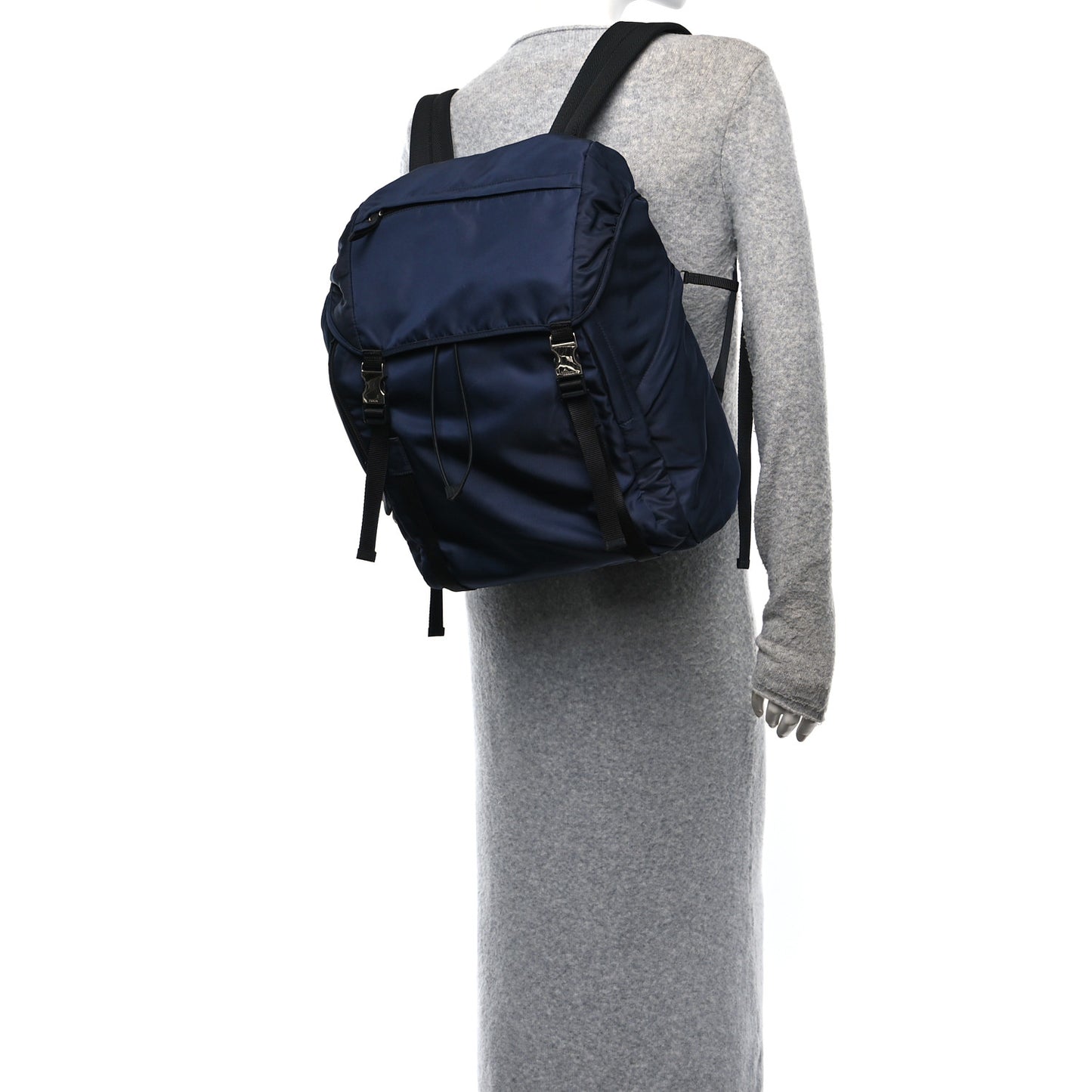 Tessuto Nylon Montagna Double Buckle Backpack Bleu
