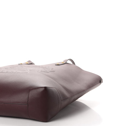 Burberry Calfskin Crest Embossed Large Tote Burgundy 8 of 10