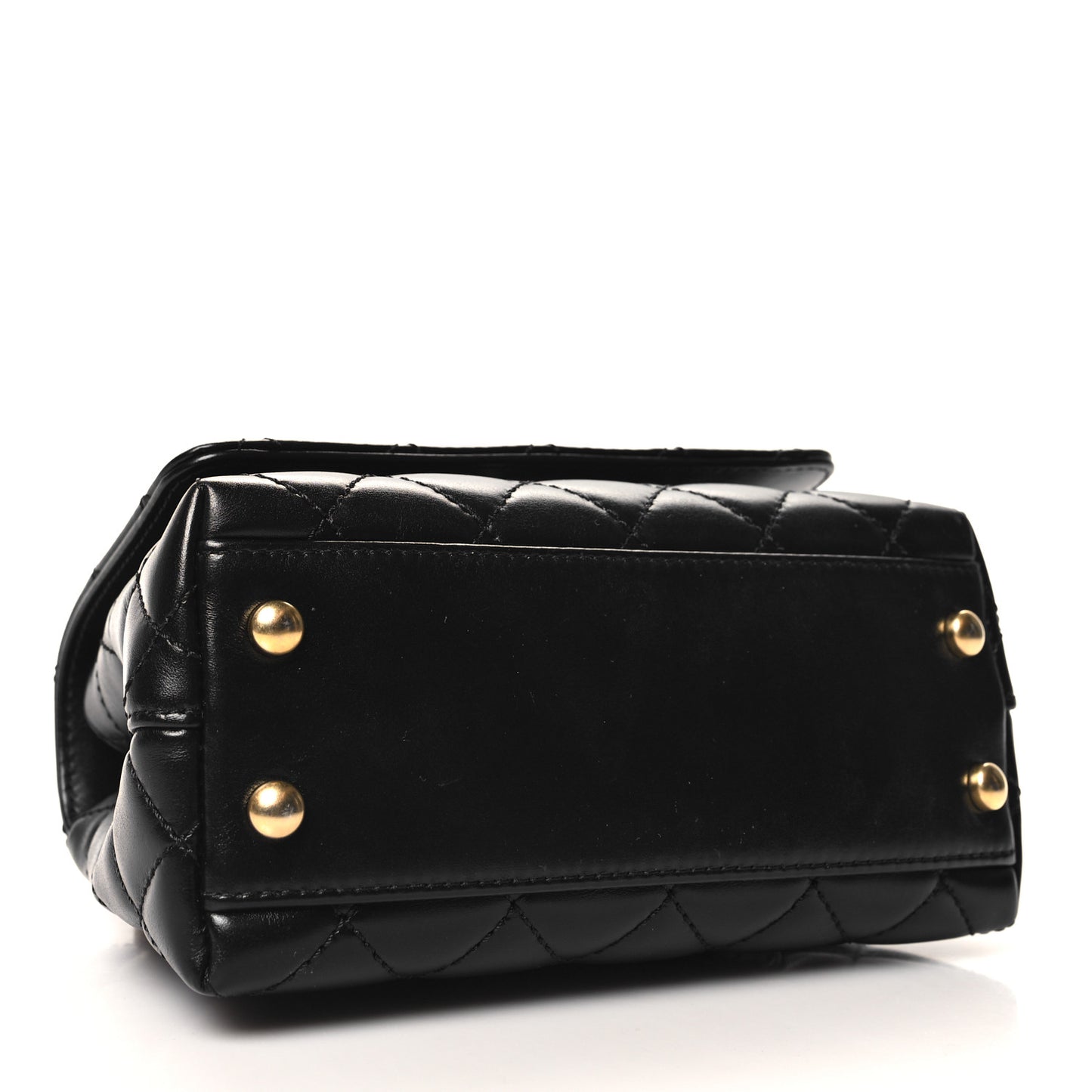 Calfskin Quilted Extra Mini Coco Handle Flap Black
