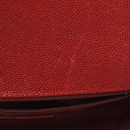 Chanel Caviar Quilted New Medium Boy Flap Dark Red 8 of 10