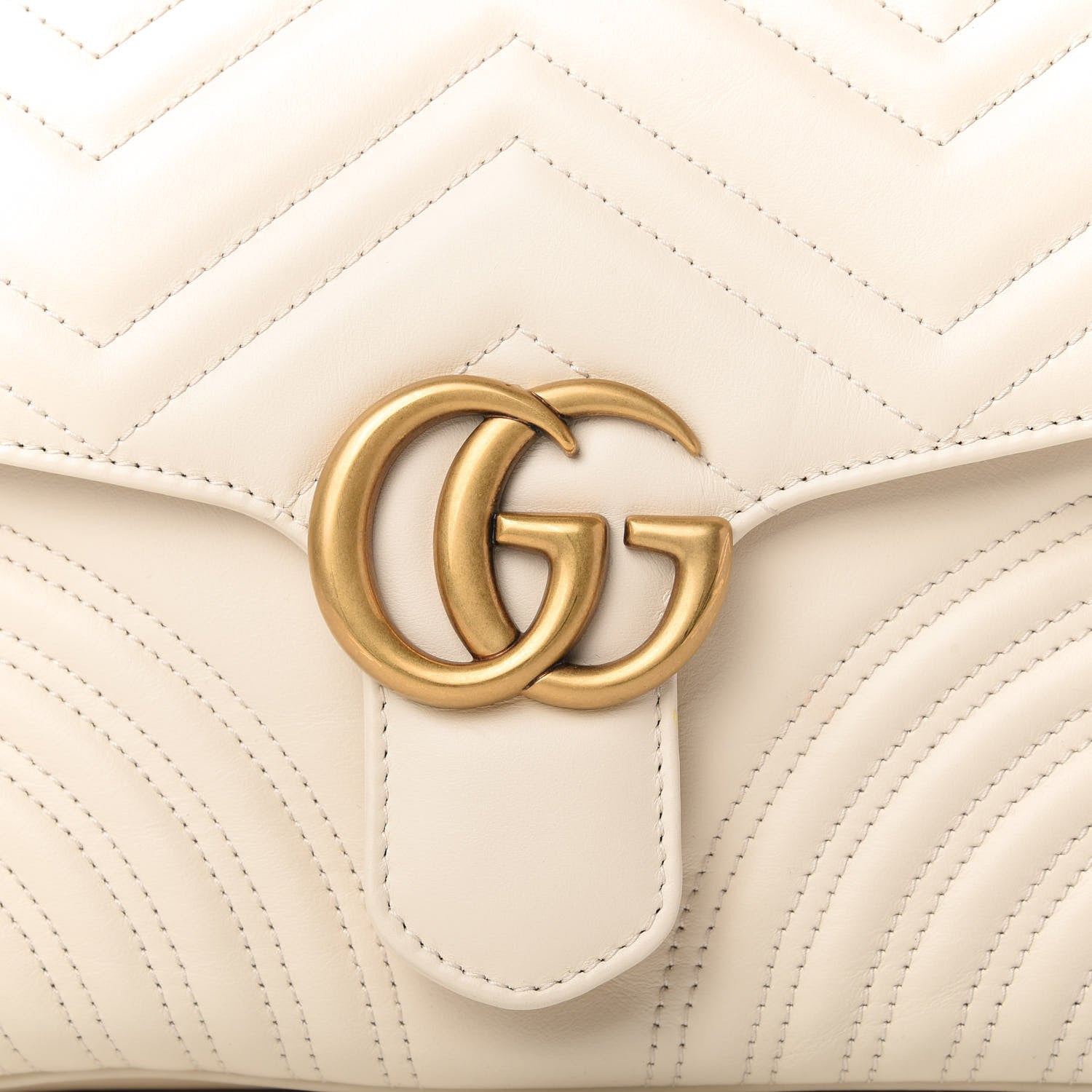Gucci Calfskin Matelasse Small GG Marmont Top Handle Shoulder Bag White 10 of 10