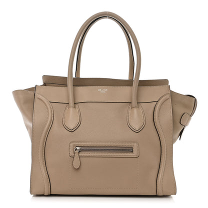 Celine Drummed Calfskin Shoulder Luggage Dune 1 of 13
