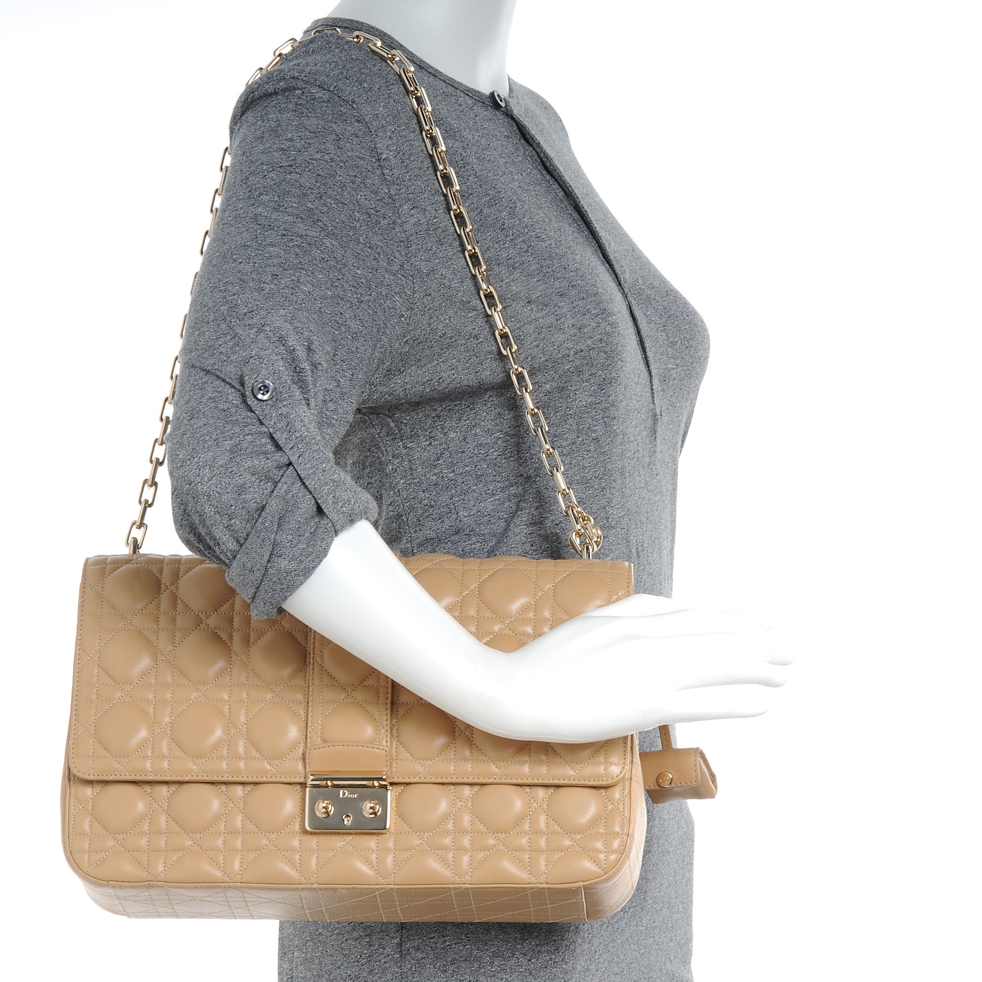 Christian Dior Lambskin Cannage Large Miss Dior Flap Beige 2 of 8