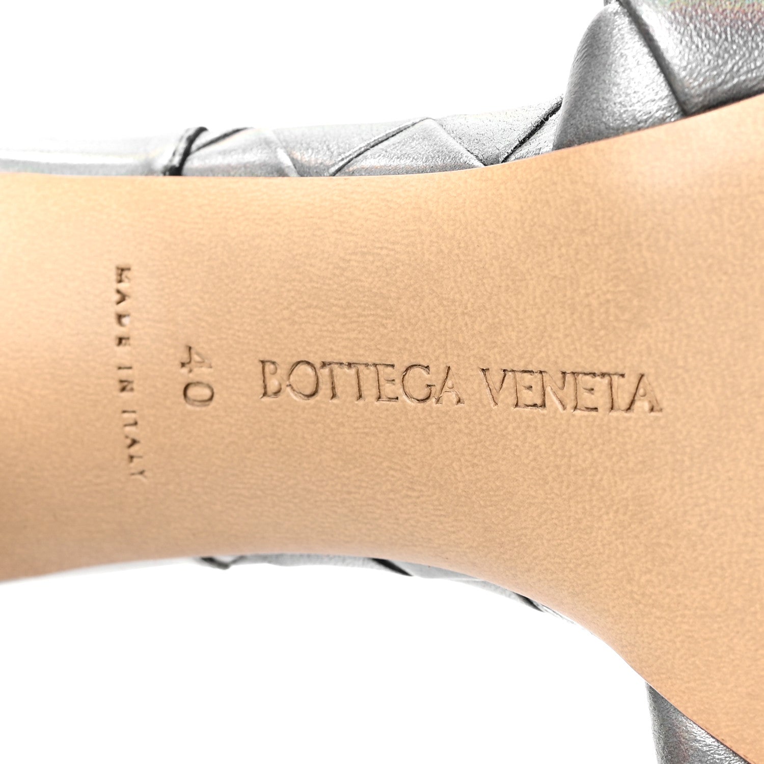Bottega Veneta Laser Nappa Maxi Intrecciato Lido 90mm Mule Sandals 40 Oyster 6 of 7