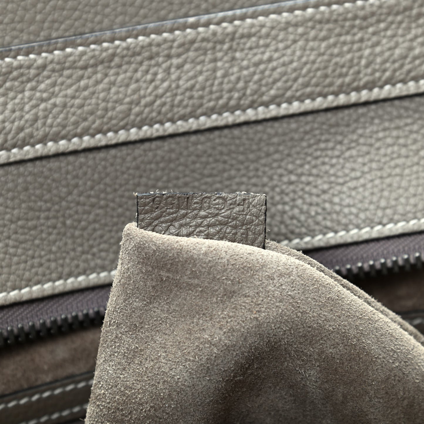 Drummed Calfskin Mini Luggage Souris