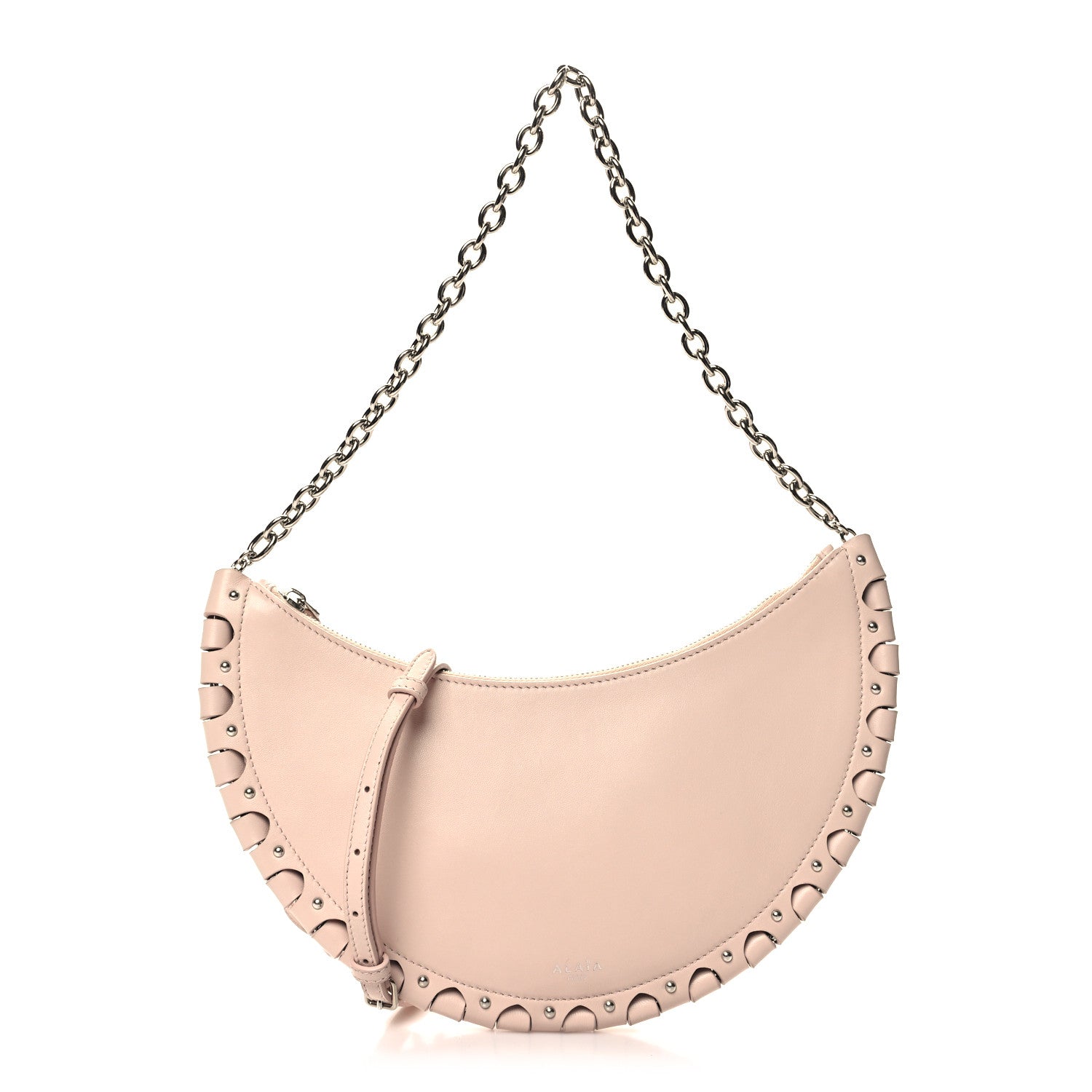 Alaia Lambskin Studded Chain Demi Lune Bag Galet 1 of 9