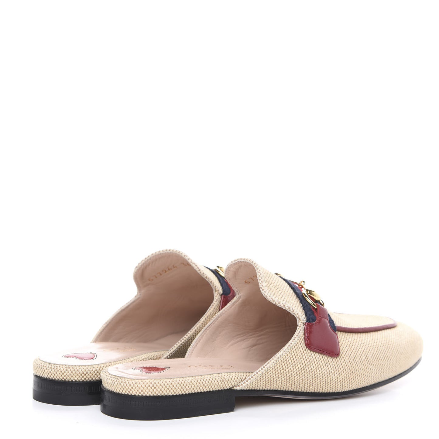 Canvas Vintage Charlotte Web Princetown Slippers 36 Sand Cuir