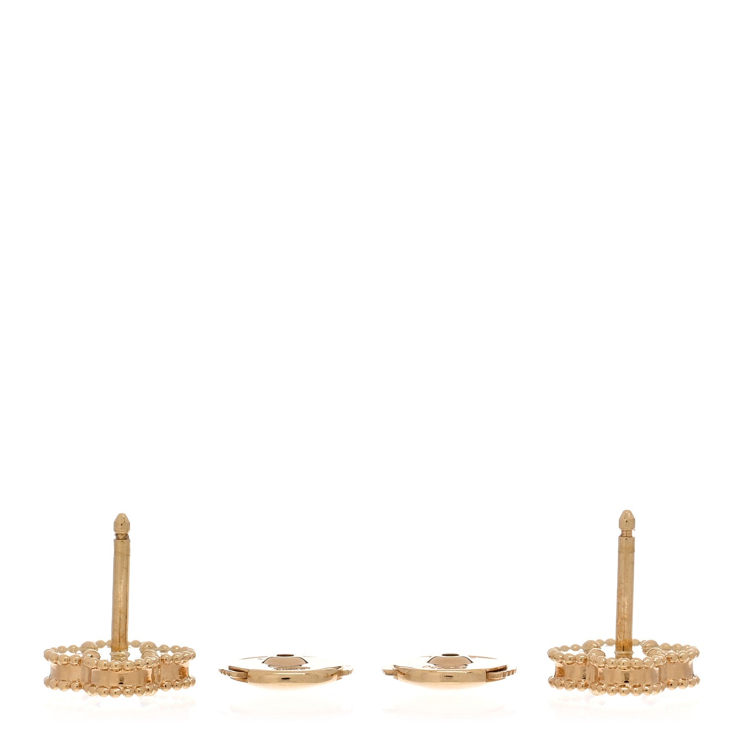 Van Cleef & Arpels 18K Yellow Gold Black Onyx Sweet Alhambra Earrings 5 of 5