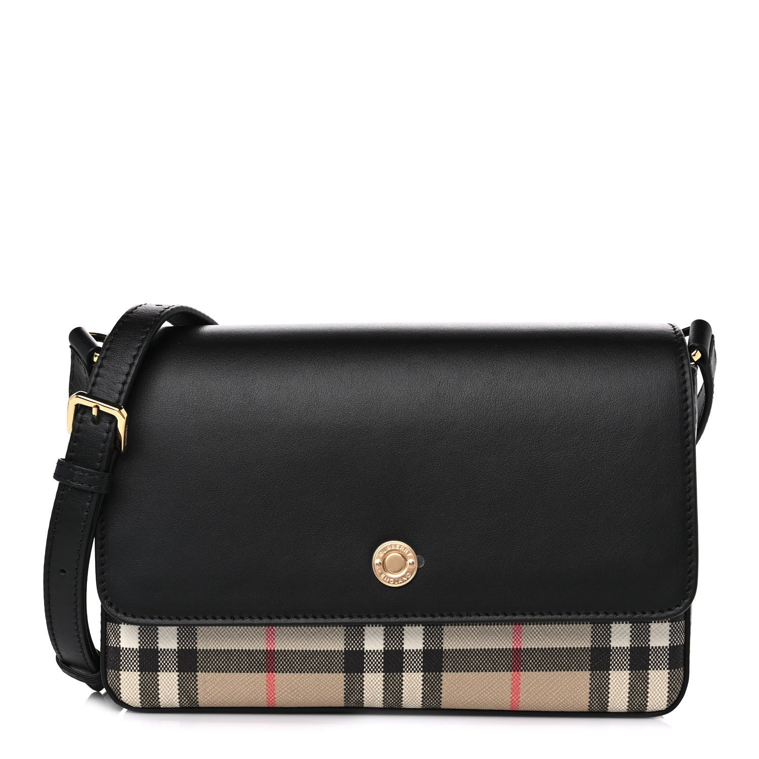 Burberry Calfskin Mini Vintage Check Note Bag Black 1 of 12