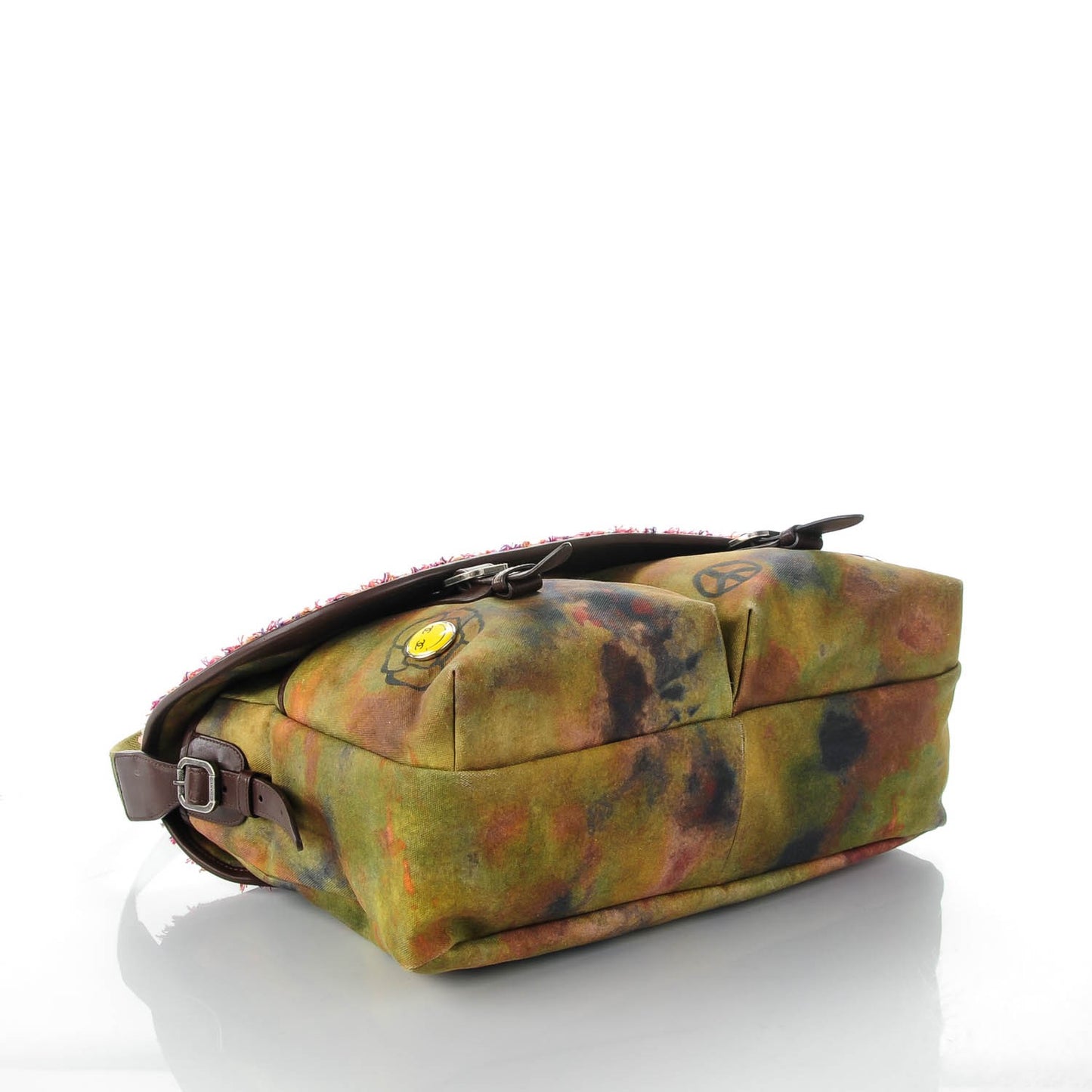 Washed Toile Large Graffiti On The Pavements Messenger Khaki Multicolor