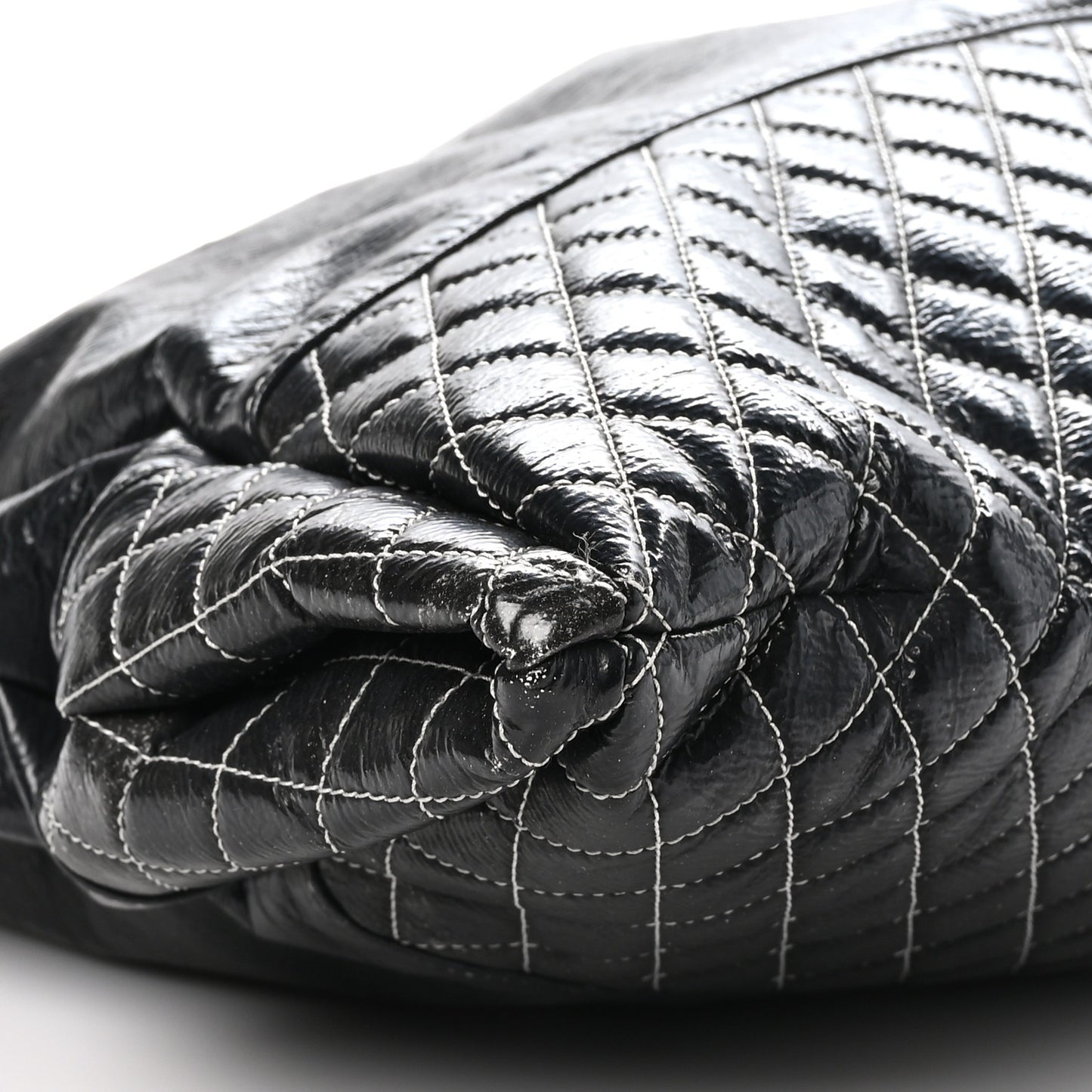 Vinyl Quilted Melrose Degrade Tote Black