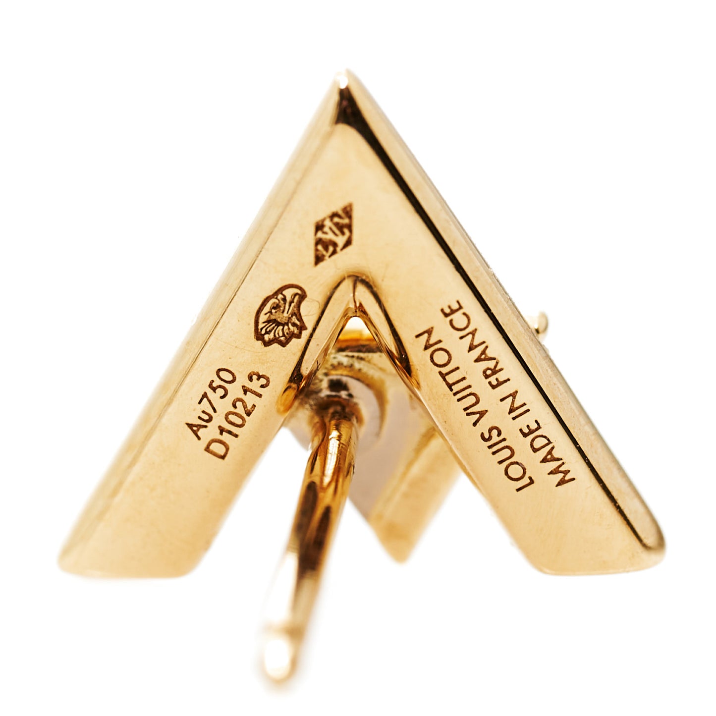 18K Yellow Gold Diamond LV Volt Single Stud Earring
