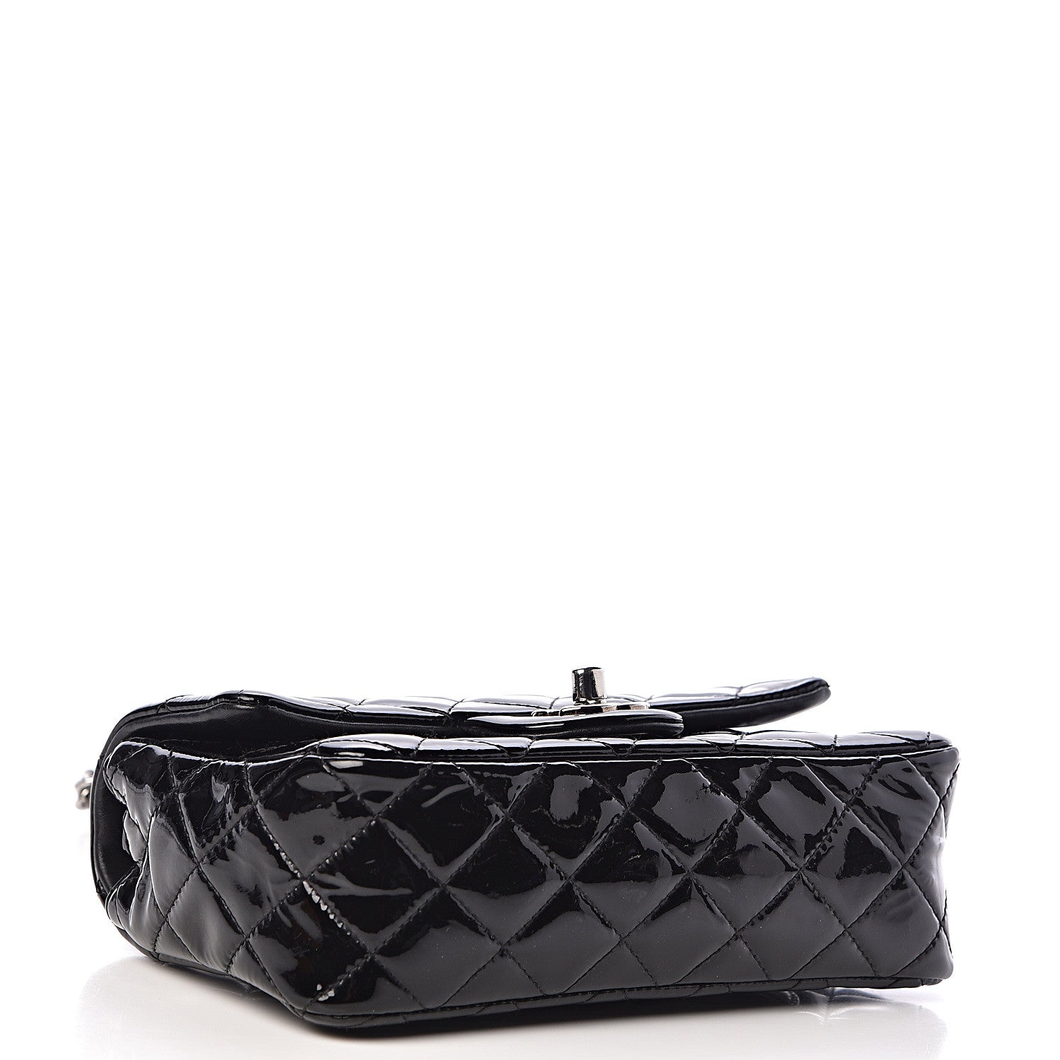 Chanel Patent Calfskin Quilted Mini Rectangular Flap Black 4 of 14