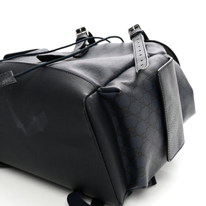Gucci GG Supreme Monogram Textured Dollar Calfskin Medium Ophidia Double Buckle Backpack Blue Dark Blue Black 9 of 10
