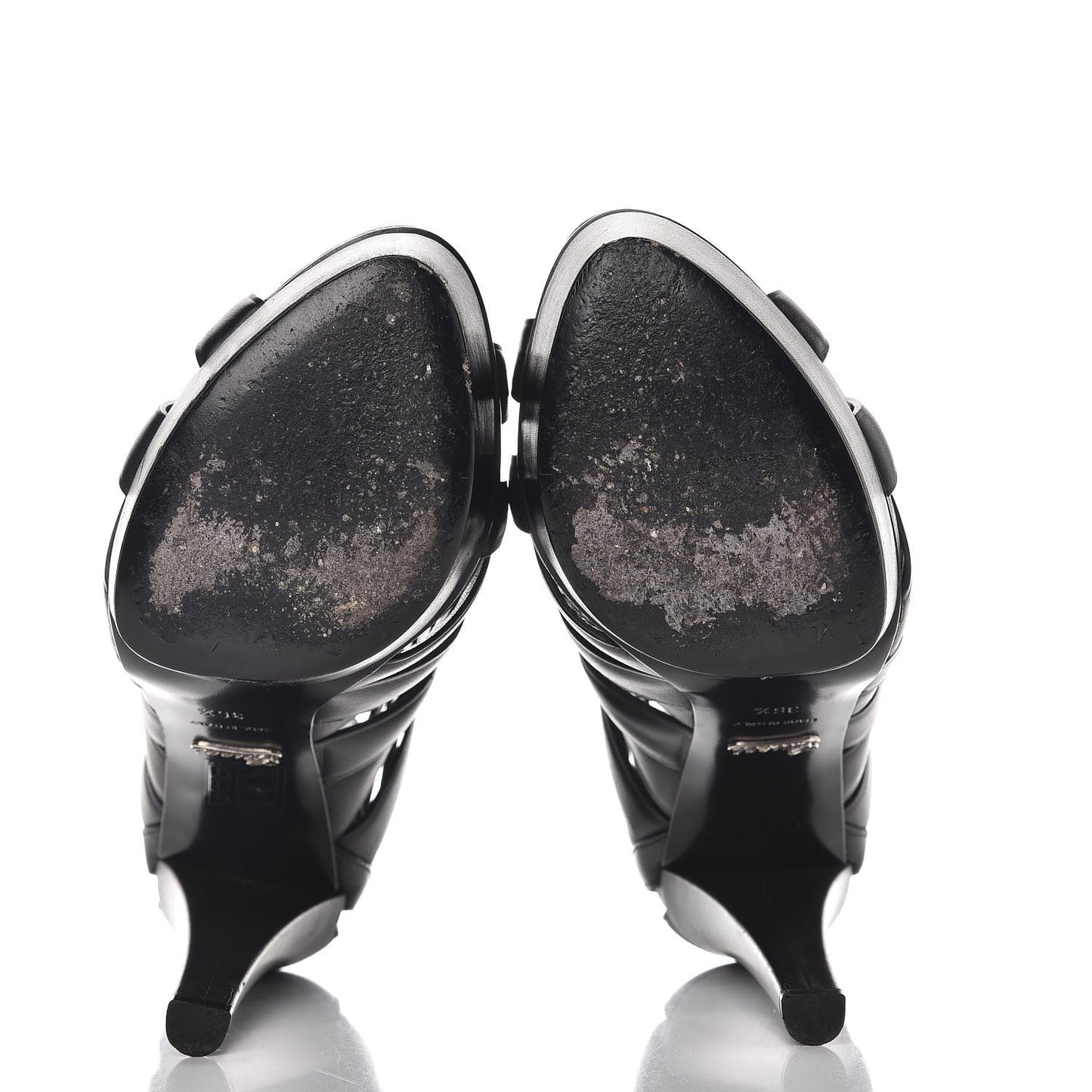 Calfskin Lifford Cage Platform Sandal Heels 36.5 Black