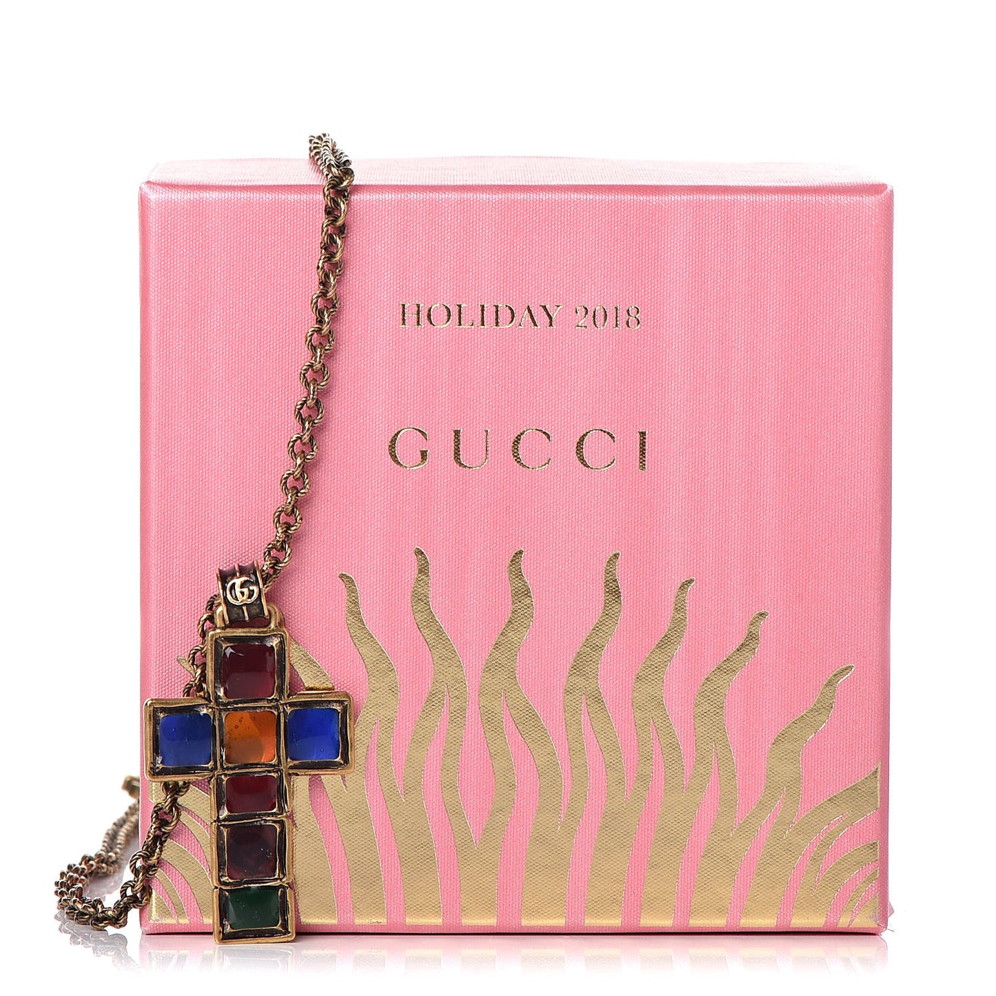 Metal Enamel Cross Necklace Multicolor