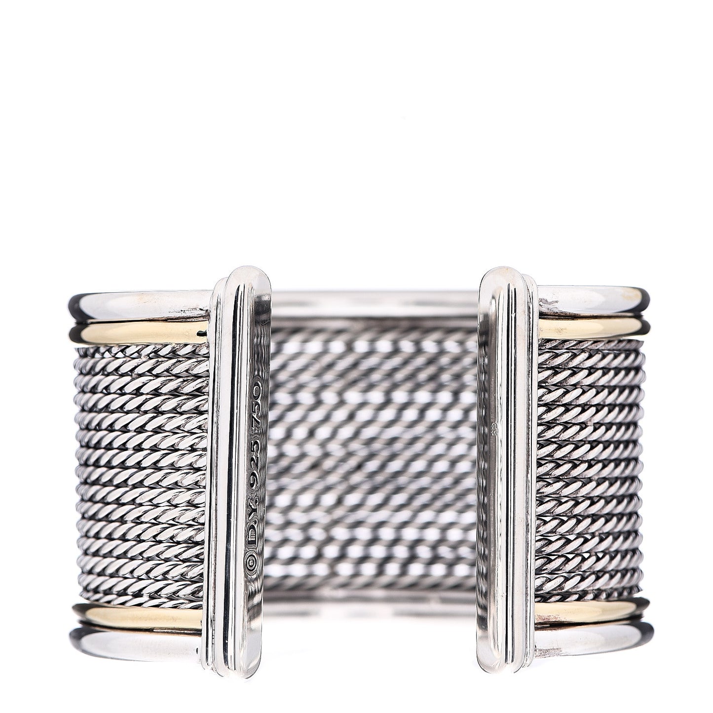 Sterling Silver 18K Yellow Gold Extra Wide Wheaton Cuff Bracelet