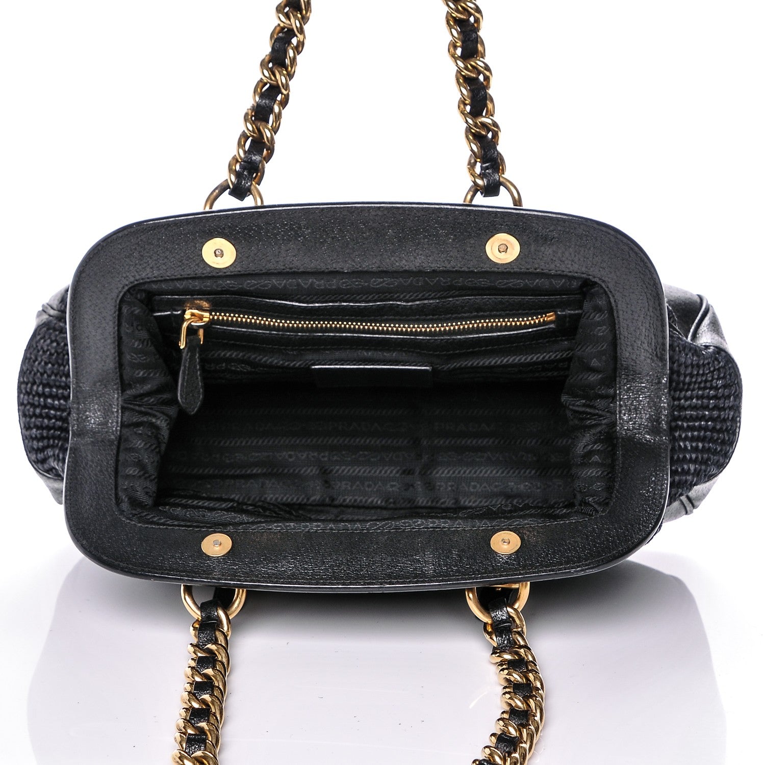 Prada Paglia Cinghiale Frame Tote Black 5 of 6