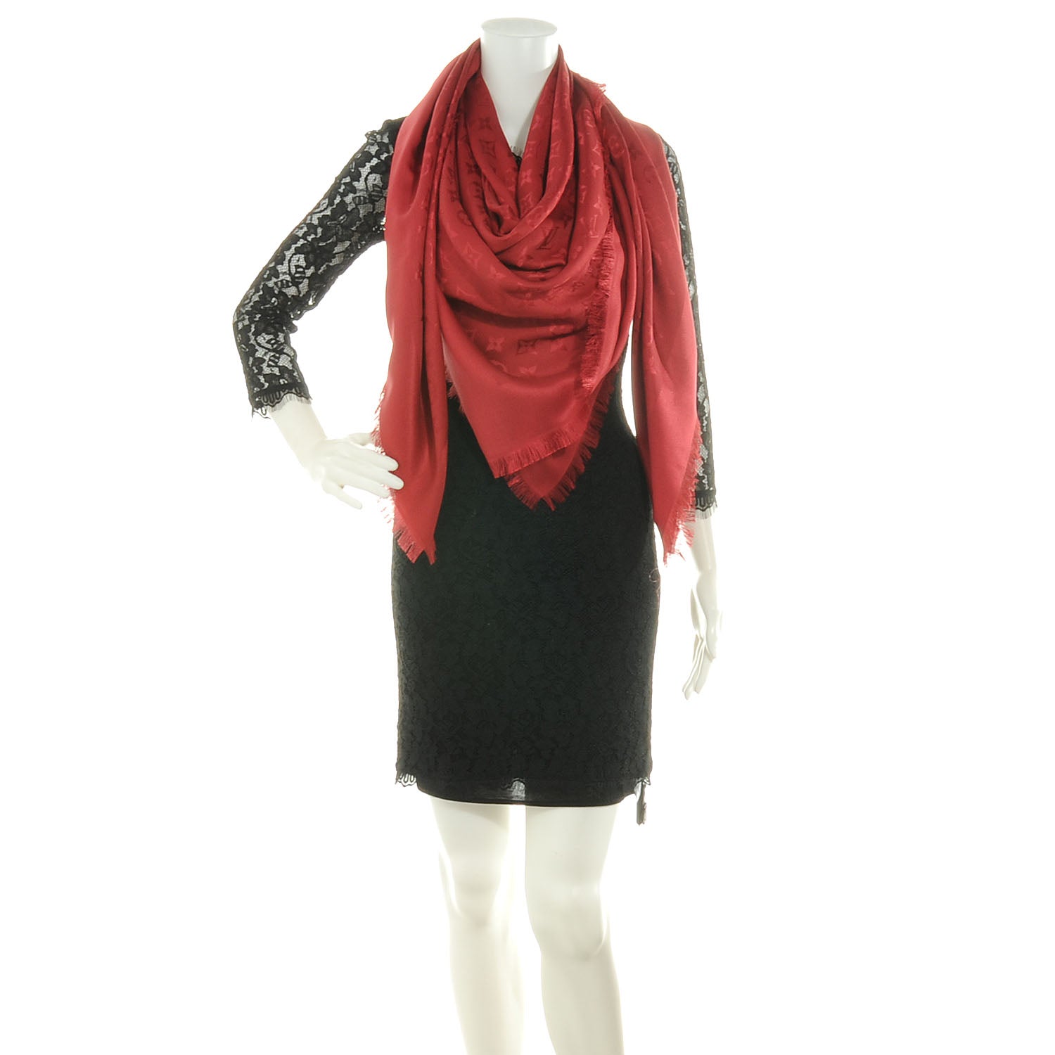 Louis Vuitton Wool Silk Monogram Shawl Orient 2 of 5
