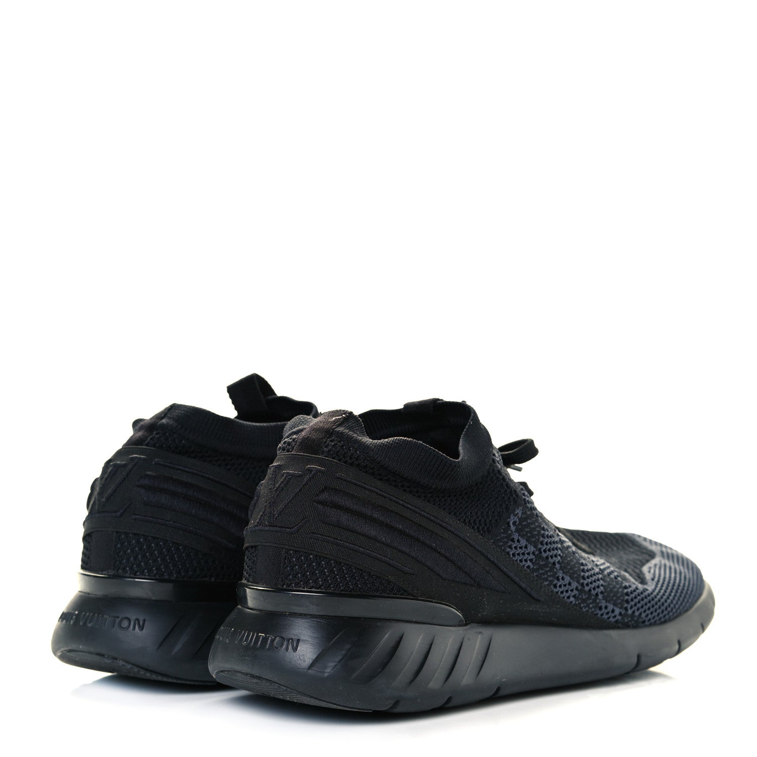 Louis Vuitton Knit Damier Mens Fastlane Sneakers 8.5 Graphite 4 of 10